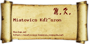 Miatovics Kászon névjegykártya